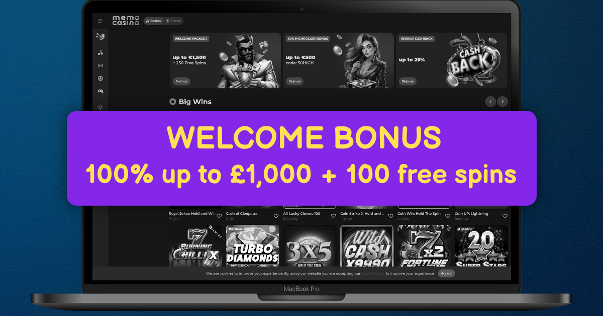 Memo Casino banner